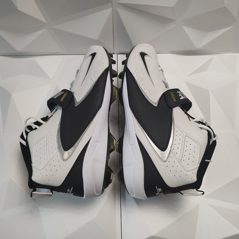 Nike Men's Football Cleats 18 White Black Shoe Lacrosse Air Zoom Boss Shark - Picture 4 of 13